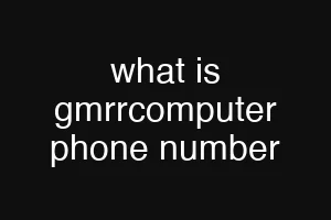 what is gmrrcomputer phone number